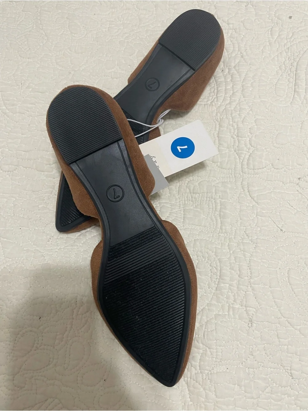 Chestnut Suede Pointed Toe Flats - Women-BNWT-Size 7